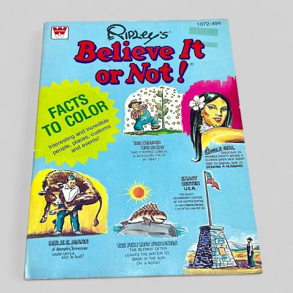 Whitman Ripleys Believe It or Not 1979 Facts Coloring Book Vintage Unused USA - Picture 1 of 7